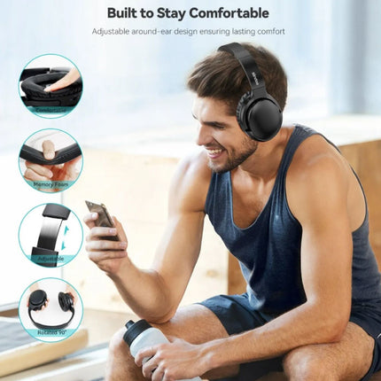 ANC918B Draadloze Koptelefoon met Microfoon - HiFi Stereo Bluetooth 5.1 Headset Zwart
