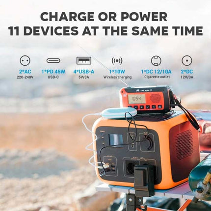 500Wh/300W Oplaadstation - AC/DC Generator Solar Batterij Oplader Zwart