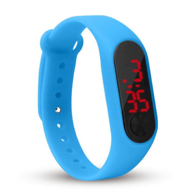 Digitaal Horloge Polsband - Silicoon Bandje LED Scherm Sport Fitness - Blauw