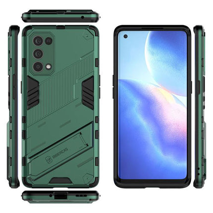 Xiaomi Redmi Note 11  Hoesje met Kickstand - Shockproof Armor Case Cover Groen