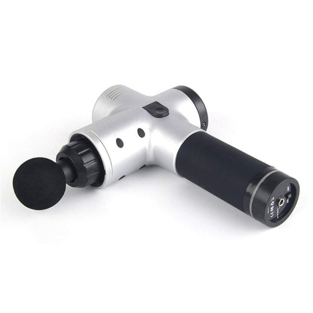 Professioneel Massage Apparaat Gun - 30 Standen - 6 Koppen - Inclusief Opbergtas - Sport en Relax - Zilver