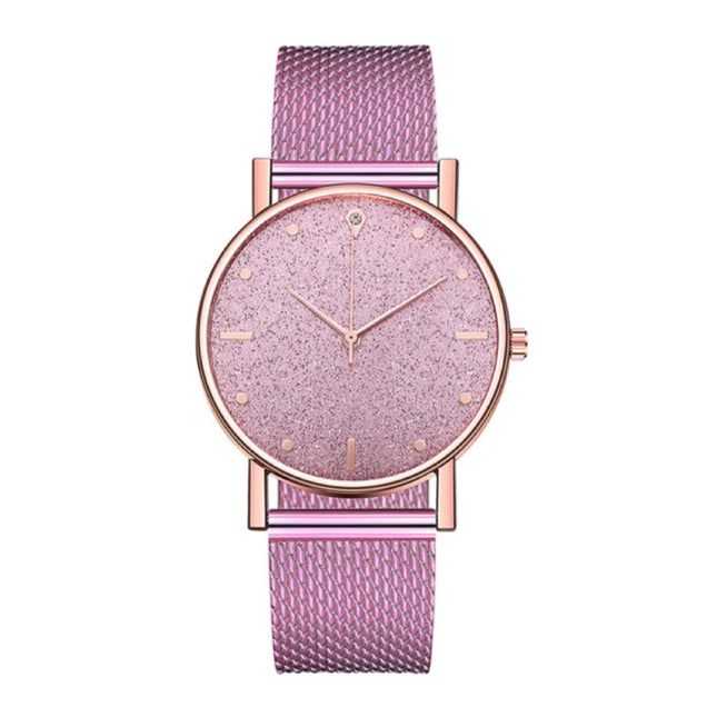 Horloge Kwarts Dames - Luxe Anoloog Uurwerk voor Vrouwen Roze
