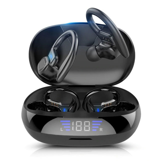 VV2 Draadloze Oortjes met Oorhaak Sport - Touch Control -  TWS Bluetooth 5.0 Wireless Buds Earphones Earbuds Oortelefoon Zwart