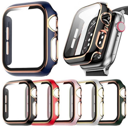 Plated Hoesje voor iWatch Series 44mm - Hard Bumper Case Cover Zilver Wit
