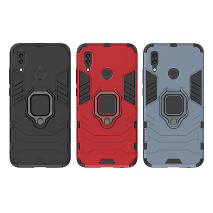 Huawei P30 Hoesje  - Magnetisch Shockproof Case Cover Cas TPU Blauw + Kickstand