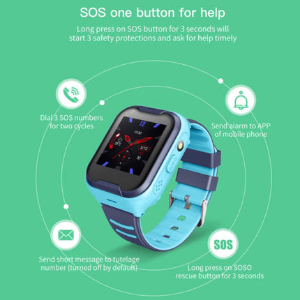 Smartwatch voor Kinderen met GPS Tracker Smartband Smartphone Horloge IPS iOS Android Zwart