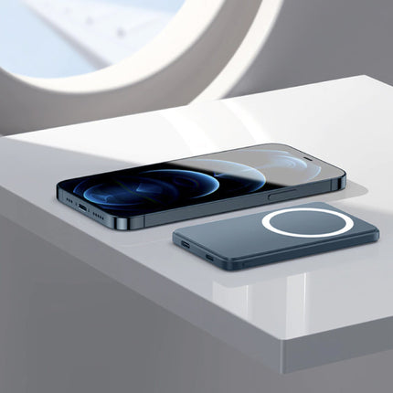 10.000mAh Mini Magnetische Qi Powerbank voor Mobiele Telefoons - PD Poort Draadloos Noodaccu Batterij Accu Zwart