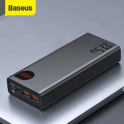 Powerbank met PD Poort 30.000mAh Triple 3x USB Poort  - LED Display Externe Noodaccu Batterij Oplader Charger Zwart