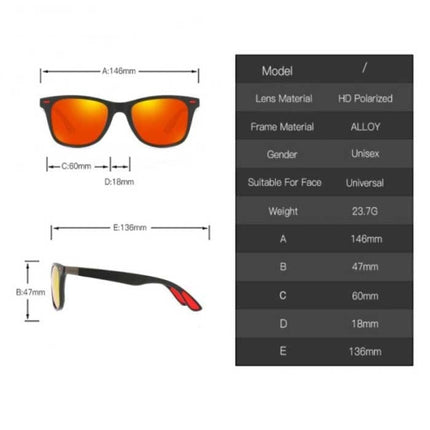 Gepolariseerde Klassieke Zonnebril - Unisex Driving Shades Bril Reizen UV400 Eyewear Oranje-grijs