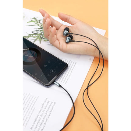 F37 Oordopjes met Microfoon en Controls - 3.5mm AUX Oortjes Volumebeheer Wired Earphones Oortelefoon Rood