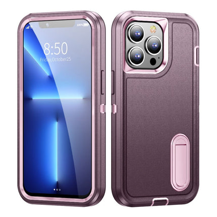 iPhone 14 Pro Max Armor Hoesje met Kickstand - Shockproof Cover Case Paars