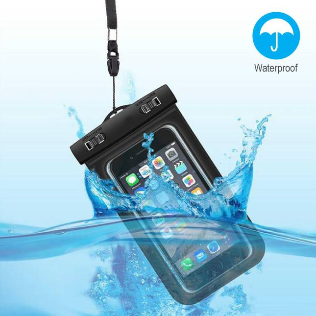 Waterdicht Hoesje Tasje Zakje Universeel iPhone Samsung Huawei Zwart - Tot 5.8" Airbag