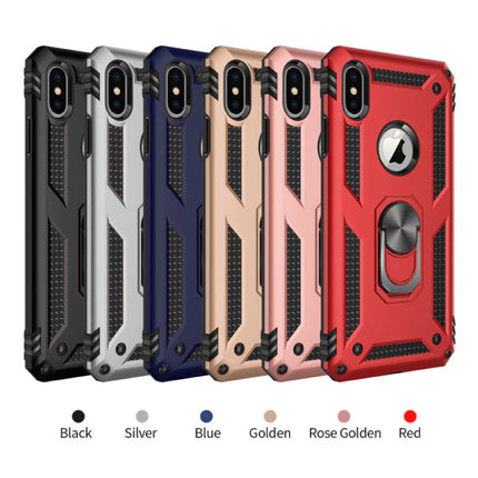 iPhone XS Max Hoesje  - Shockproof Case Cover Cas TPU Grijs + Kickstand