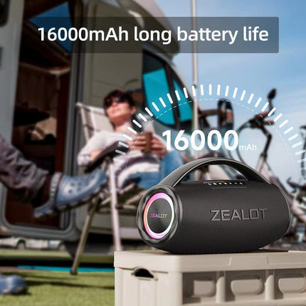 S97 Draadloze Luidspreker met Handgreep - Bluetooth 5.2 TWS 80W RGB Boom Box - Zwart 