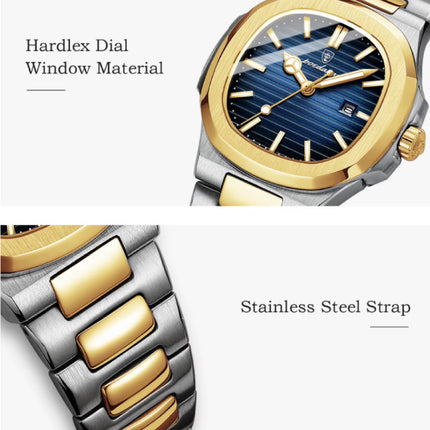 Luxe Vierkant Kwarts Horloge - 3 ATM Waterdicht Lichtgevend Heren Dames Unisex Roestvrij Staal - Goud