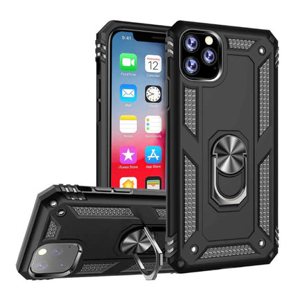 iPhone 11 Hoesje  - Shockproof Case Cover Cas TPU Zwart + Kickstand