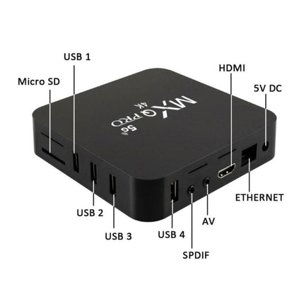 MXQ Pro 4K TV Box met RGB Draadloos Toetsenbord - 5G Mediaspeler Android Kodi - 1GB RAM - 8GB Opslagruimte