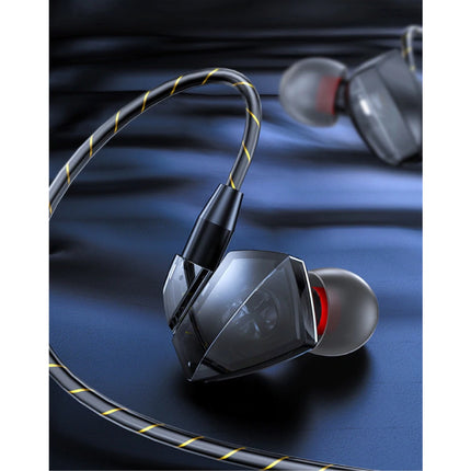 T06 Oordopjes met Microfoon en Muziek Beheer - 3.5mm AUX Oortjes Wired Earphones Oortelefoon Volumebeheer Zwart