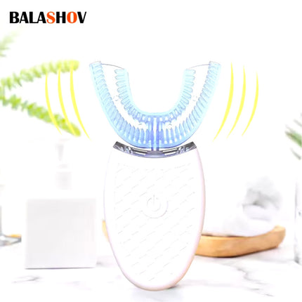 Sonische U-Type Tandenborstel met Extra Kop - Elektrisch 360° Siliconen Kop - Zwart