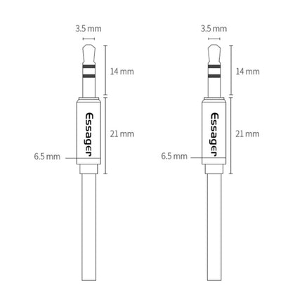 AUX Kabel 3.5mm Gevlochten Nylon Audio Jack - 2 Meter