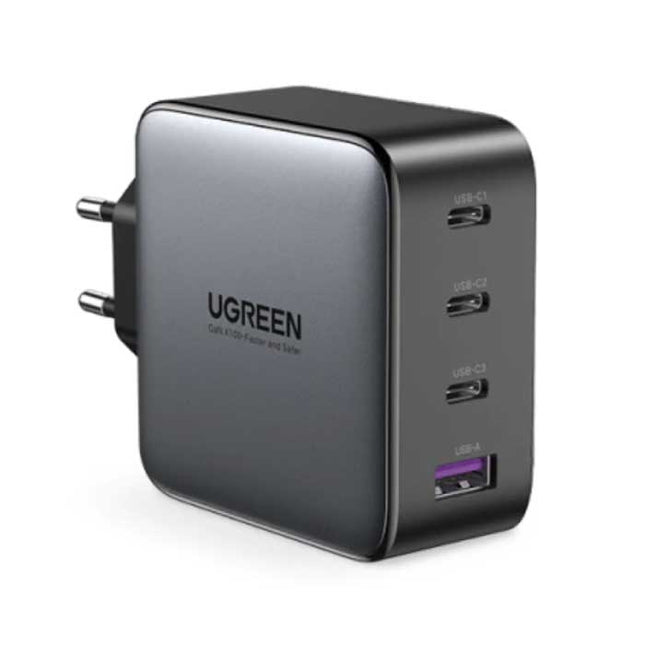 100W Stekkerlader - Quad Port PD / Quick Charge 3.0 - GaN Power Delivery USB Fast Charge - Oplader Muur Wallcharger AC Thuislader Adapter Zwart