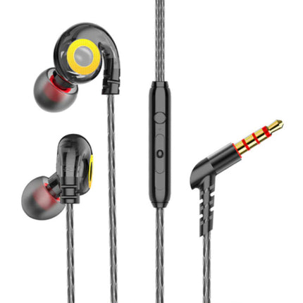 T05 Oordopjes met Microfoon en Muziek Beheer - 3.5mm AUX Oortjes Wired Earphones Oortelefoon Volumebeheer Zwart