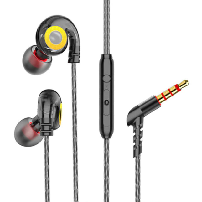 T05 Oordopjes met Microfoon en Muziek Beheer - 3.5mm AUX Oortjes Wired Earphones Oortelefoon Volumebeheer Zwart
