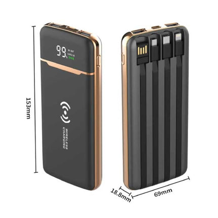 Universele 20.000mAh Powerbank - 4 Types Oplaadkabel - Externe Noodaccu Batterij Oplader Charger Groen