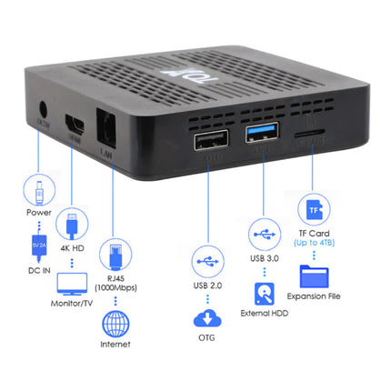 TOX1 TV Box Mediaspeler Android 9.0 Kodi - Bluetooth 4.2 - 4K - 4GB RAM - 32GB Opslagruimte