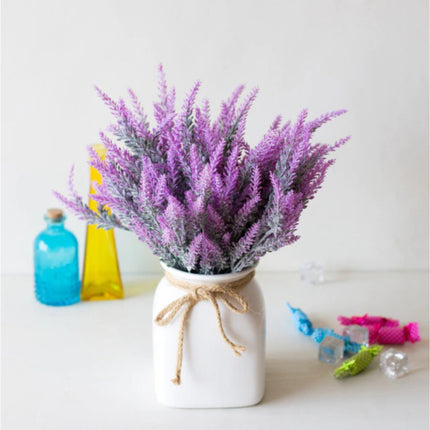 Kunst Boeket met Vaas - Lavendel Plastic Bloemen Luxe Boeketten Decor Ornament Violet