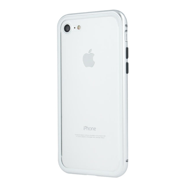 iPhone 6S Plus Magnetisch 360° Hoesje met Tempered Glass - Full Body Cover Hoesje + Screenprotector Wit