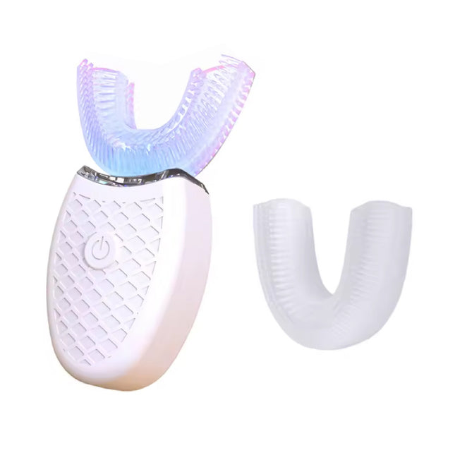 Sonische U-Type Tandenborstel met Extra Kop - Elektrisch 360° Siliconen Kop - Wit