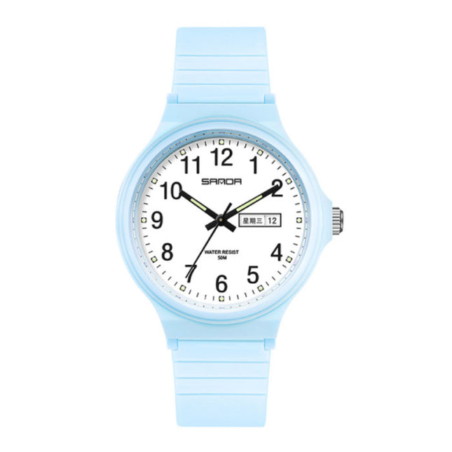 Minimalist Horloge voor Dames - Waterdicht Glow in the Dark Uurwerk Blauw
