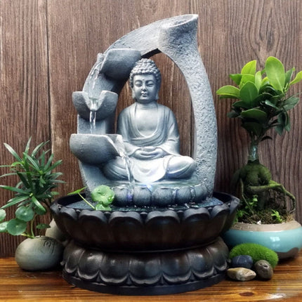 Boeddha Sier Waterval - LED Verlichting - Zen Garden Feng Shui Fontein Decor 