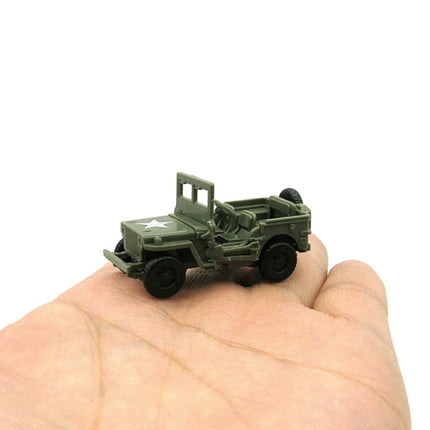 1:72 Willys MB Jeep Bouwkit - Amerikaanse Leger Wagen Plastic Hobby Doe-het-zelf Model Groen