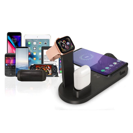 4 in 1 Oplaadstation voor Apple iPhone / iWatch / AirPods -  Charging Dock 10W Wireless Pad Wit