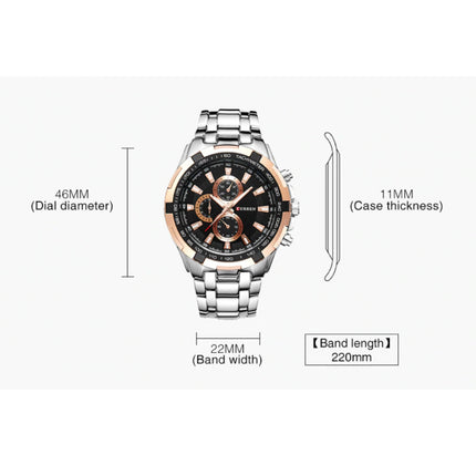Staal Horloge voor Heren - Leren Bandje Anoloog Luxe Uurwerk voor Mannen Kwarts