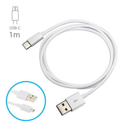 USB - USB-C Oplaadkabel Data Kabel Android 1 Meter Wit