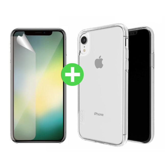 iPhone XR Transparant TPU Hoesje + Screen Protector Folie