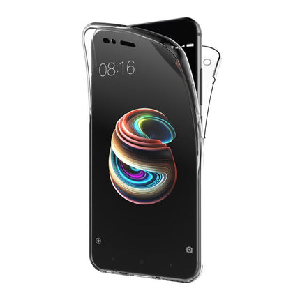 Xiaomi Mi A1 Full Body 360° Hoesje - Volledige Bescherming Transparant TPU Silicone Case + PET Screenprotector