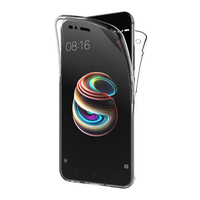 Xiaomi Mi A1 Full Body 360° Hoesje - Volledige Bescherming Transparant TPU Silicone Case + PET Screenprotector