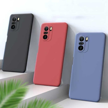 Xiaomi Redmi K40 Pro Square Silicone Hoesje - Zachte Matte Case Liquid Cover Donkergroen