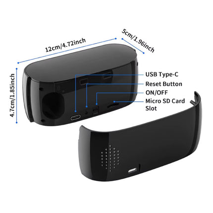 Camera Wekker - 4K WiFi Klok - Smart Home Security Night Vision Motion Detection - Zwart