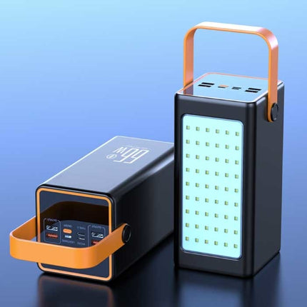 100.000mAh Powerbank met 4 Poorten - 66W Ingebouwde Zaklamp - Externe Noodaccu Batterij Oplader Charger Zwart