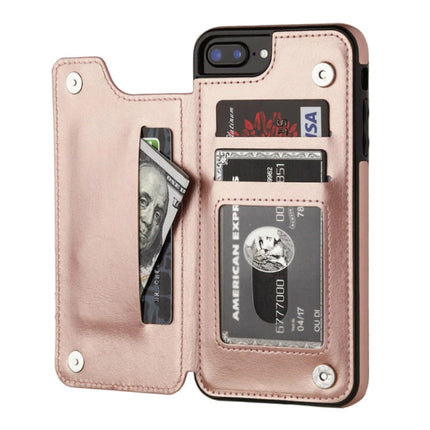 Retro iPhone 6 Leren Flip Case Portefeuille - Wallet Cover Cas Hoesje Rose Gold