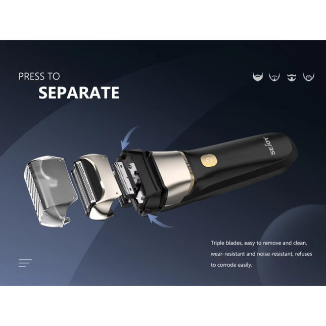 Scheerapparaat met LED Display - Elektrsiche Tondeuse Baard Trimmer Draadloos Scheermachine - Blauw