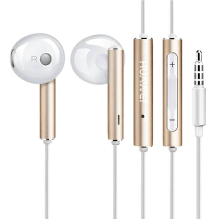 Honor AM116 Oortjes met Microfoon en Controls - 3.5mm AUX Oordopjes Wired Earphones Oortelefoon Goud