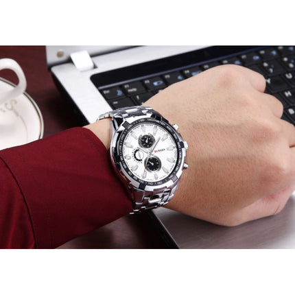 Staal Horloge voor Heren - Leren Bandje Anoloog Luxe Uurwerk voor Mannen Kwarts