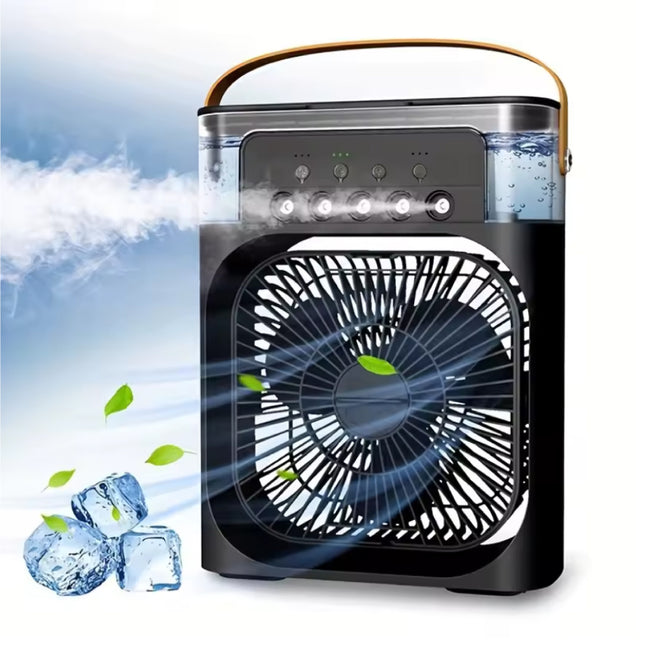 Draagbare Ventilator / Humidifier / Air Conditoner - Mini USB Luchtkoeler - Zwart