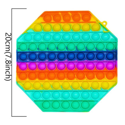 XL Pop It - 200mm Extra Groot Fidget Anti Stress Speelgoed Bubble Toy Siliconen Octagon Regenboog